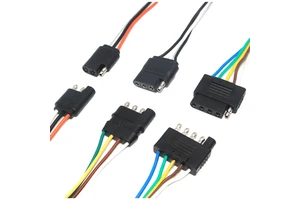 3 4 5 Pin Trailer Connector 18AWG Heavy Duty Jacketed Extension Cable SAE Plug Kit for Automobile