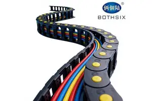 BOTHSIX Two-Way S-Type Nylon Drag Chain High Strength Flexible Cable Chain for CNC Machine Automation Equipment, 7*7 to 45*300