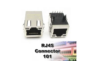 Single Port RJ45 Connector with Magnetics and LED for Ethernet Application