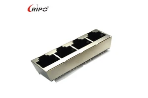 Ripio RJ45 8P8C Shielded Connectors Industrial Data Center Cabling 14 Straight-Insert Mushroom Pin Nylon Housing Copper Contact