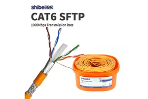 Professional 23AWG CAT6 SFTP Cable Orange 1000Mbps Double Shielding RJ45 Ethernet Network Wire For Laptop Cat 6 Ethernet Cable