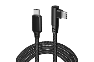 Nylon Braided Type C To Type C L Shaped Fast Charging Cable 5 Ft For Cell Phone And Devices