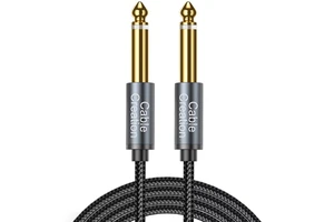 CableCreation Nylon Braid 6.35mm TS Straight Male 1/4 Instrument Electric Guitar Professional Audio Radio Cable