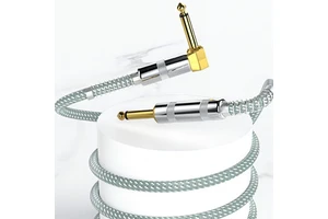 Factory Wholesale Electric Braided 6.35MM 1M Guitar Cable Wire Cord No Noise Shielded Bass Audio Cable for Guitar