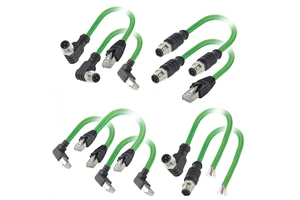 IP67 D Code 4 Pin Straight Angle Plug to RJ45 Industrial Connector Supplier M12 Waterproof Cable M12 Male Plug Connector