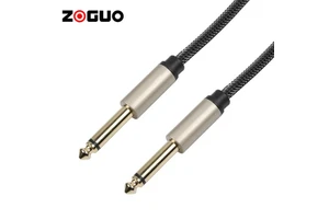 Zong Factory Wholesale Premium 6.35mm Male-Male Audio Cable Flexible PVC Jacket Braid for Electric Guitar Bass Keyboard