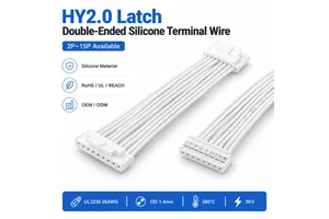 HY2.0 Locking Buckle Dual-head Tinned Copper Terminal Wire Harness 2P 15P Optional UL3239 for 26AWG Wire JST/Molex