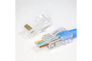 EZ Pass Through RJ45 Connector Cat5e 8P8C Modular Plug Easy Wire Insertion for Network Cables