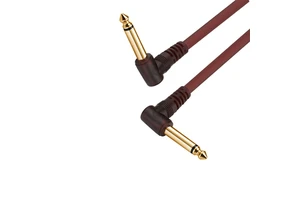 Low Noise 90 Degree 6.35MM Male to Right Angle 6.35 Male Mono Guitar Cable for Electronic Organ Electric Guitar Bass Instrument