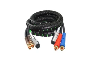 15ft 3 in 1 ABS & Air Line Hose Wrap 7 Way Electrical Cable Semi Truck Trailer