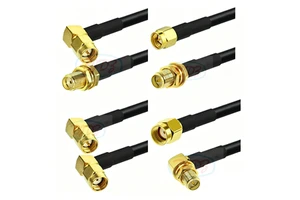 RP/SMA Male to SMA Female Bulkhead 90 Degrees Low Loss RG316 RG58 LMR195 LMR200 LMR240 5D-FB RF Antenna Extension Pigtail Cable