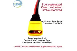 YDR Durable High Current Tin Plated Copper Wiring Harness Adapter Connector 1m Length 220V-600V Rated Custom Design Signal Pin