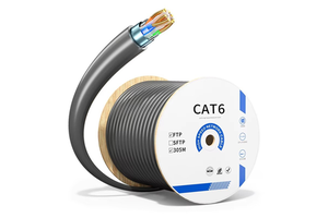 DENIXI Cat6 UTP FTP SFTP 23AWG~26AWG Outdoor Black Waterproof Lan Cable 1000ft/305m Network Cables Ethernet CAT6A CAT6