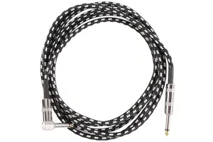 10feet/3m Braided Nickel & Gold-plated Guitar/Bass Audio Cable with Top Plug