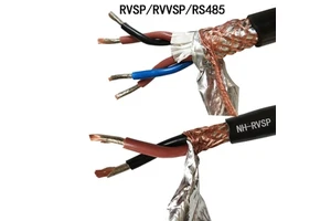 RVVP/RVVSP ZR-RVVP PVC Insulated 2/3/4/5/6 Core 18-26AWG Stranded Shielded Twisted Pair Copper Signal Cable 4 Pair