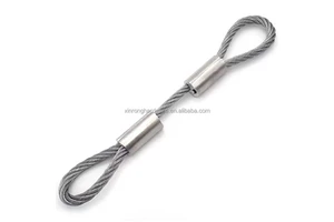 Factory Custom Safety Cable Stainless Steel Wire Rope Assembly With Mounting Tabs Loop Ends