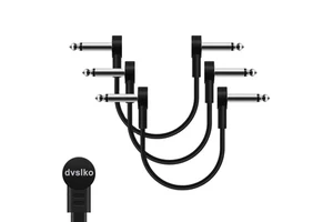 Dvslko Guitar Pedal Cable 10cm-50cm Right Angle Noise Reduction Guitar Flat Patch Cable for Electric Guitar Bass
