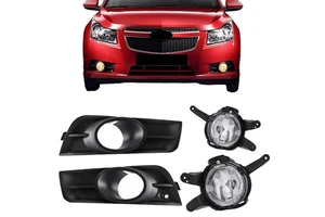 Halogen Fog Lights Chevrolet Cruze 2009-2014 Headlights Fog Lamps Covers Frame Grille Wiring Harness Kit 12V 45W