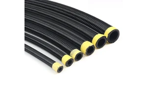 New Multiple Size Stainless Steel Braided Black Nylon NBR/CPE Oil Hose AN4 AN6 AN8 AN10 AN12 AN16 OEM