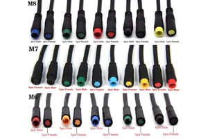 M8 Connector 5pin Male Female Waterproof Connector Cable for Electric Bicycle Kits LED Lights
