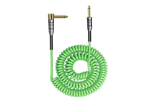 Custom Color Shielded Audio Telescopic Wire Braided Instrument Cable Spring right Angled Stereo Jack 3.5mm TrsGuitar Cable