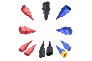 IEC 320 C13 C14 C19 C20 C21 250V Blue/Red/Black Power Cable PDU Connection Locakble Extension Cord For Data Center Server Rack