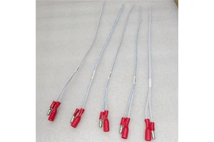 Custom PVC Insulated Copper Core 300V Wire Harness Assembly ODM OEM F1.25 Bullet Plug AWG22 310mm Heat-Shrink Electronic Machine