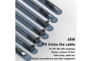 USB Type-C to DC 5V/9V/12V/15V 3A Fast Charging PD Cable with PVC Jacket 1.5m for Mobile Phone Energy Storage & Electric Tools