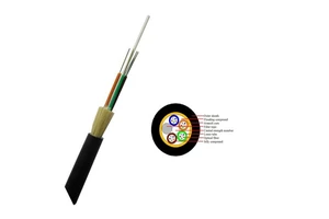 ADSS Single Sheath 24 Core Outdoor SM G652D 100 Meter Span Fiber Optic Cable