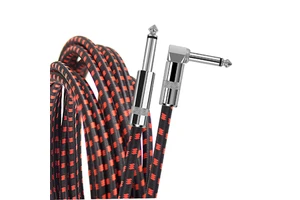 Musical Instrument Noiseless 6.35 Colored Braid Jack Instrument Electric Guitar Cables Tweed Guitar Cable Guitar Cable