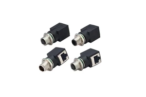 High Quality Brass M12 to RJ45 Female Male Adapter 90/180 Degree A-code D-code IP68 Automotive
