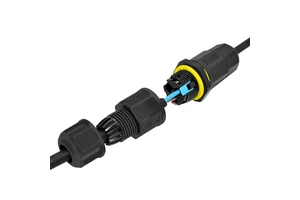 Screwless 16A IP68 Waterproof Power Lighting Cable Connector with 2 Pin Circular Design