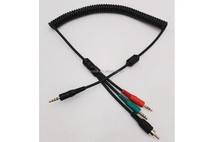 2trs and 1rca to Trrs Spiral Cable