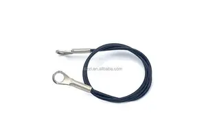 Stainless Steel Wire Rope Lanyard Cable Tether Safety Braided Strap Rope Safety Wire Black For Loss Prevention