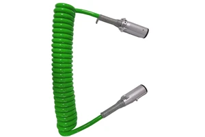 New As SAE J560 Standard 24V 7-Pin Trailer Plug Set Green Spring Cable 4.5 Size for Trailer Parts Accessories Replacement/Repair