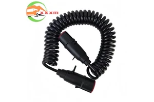 New 7 Core 12V ABS Trailer Spiral Cable Assembly 7pin Power Supply Wire for Truck Trailer 30t Max Payload