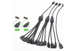 Angitu 3Pin/4Pin 1to 1/2/3/4/5 Light Fan LED Stripe 5V 12V RGB ARGB Sync Extension Cable