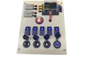 Custom Marine RV Pick up Outdoor Camping Multi-function 12V Power Canopy Control Box Panel With Battery Switch Fuse Block