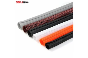 GSKJ Self-closed PET Sleeve Robotics Cable Management Braided Cable Sleeving Protect for Wire Harness