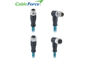 China Supplier M12 X Code Male Angled Connector 8 Pin Molded with Cat 6A S/FTP Ethernet Cable Shielded 1m 2m 3m 5m 10m 15m