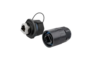 Waterproof RJ45 Plug Socket PBT Plastic Male Female Panel Mount Connectors