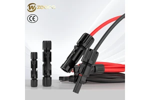 WZOODQ Premium Photovoltaic Cable PV 2.5mm² 4mm² 6mm² Cable 1500V Connector Insulation IP67 Black/Red Tinned Copper