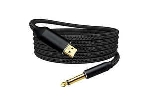 Xput USB a Male to 6.35MM TS Mono Plug Stereo Jack Audio Guitar Cable for Guitar