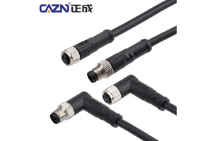 M8 Waterproof Connector 3/4/5/6/8 Pin Male Female Circular Plug Overmolded Cable PUR Shielded Unshielded 1/2/5 Meter