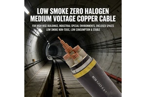 WDZ-YJY Low Smoke Zero Halogen Medium Voltage Copper Power Cable 8.7/15kV,High Rise Building Tunnel Industrial Use
