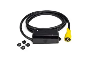 STOCK in US!7 Way Trailer Cord With 7 Wire Junction Box 8 Foot Wire Harness Light Plug Inline Connector Black RV Car Cable