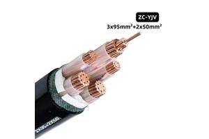 0.6/1kV ZC-YJV-3x95+2x50mm XLPE Insulated Industrial Railway Construction Power Station Power Cable Oxygen-Free Copper 30A