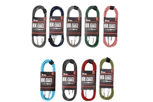 6.35mm Male to Male Braided Line Pedal Guitar Bass Universal Cable 3 Metre Guitar Audio Cables Anti-Noise Line