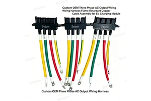 Industrial High Voltage 3 Phase AC Charging Module Output Wiring Harness Flexible Cable Assembly For Power Distribution