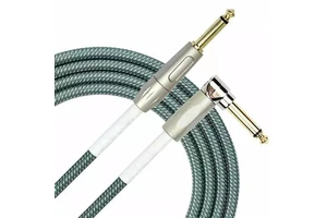 Manufacturer Right Angle Plug Braided Guitar Audio Instrument Cable Bass Cord 20FT 6.35mm Best Electric Guitar Cable